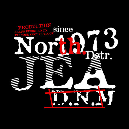 jea denim effect design typography, vector design text illustration, sign, t shirt graphics, printのイラスト素材