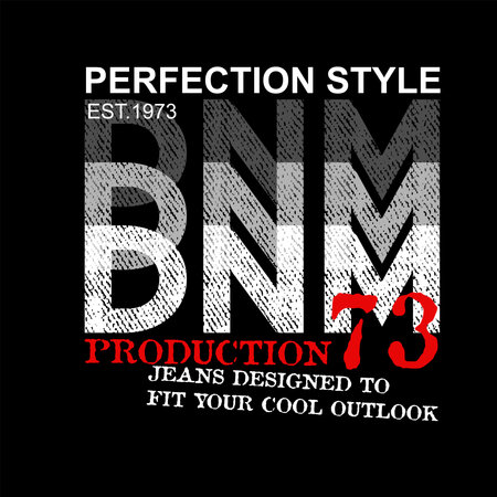 RAW DENIM design typography, vector design text illustration, sign, t shirt graphics, printのイラスト素材
