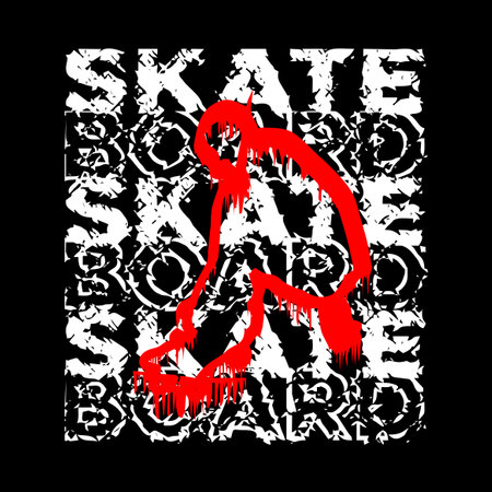 skate board effect design typography, vector design text illustration, sign, t shirt graphics, printのイラスト素材