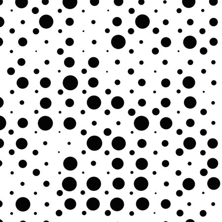 Seamless pattern with black polka dots on a white backgroundのイラスト素材