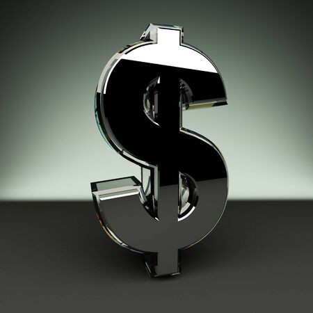 Dollar Dark Symbol, 3D illustrationの写真素材