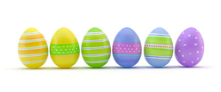 Colorful easter eggs, 3D illustrationの写真素材