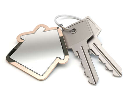Keys and house, 3D illustrationの写真素材