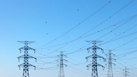 The power-line tower is erect.