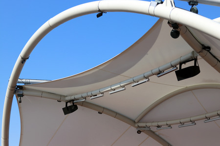 A white canopy of stage roofs