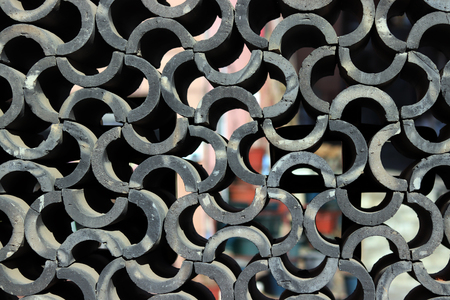 Old clay ceramic roofing tile stackedの写真素材