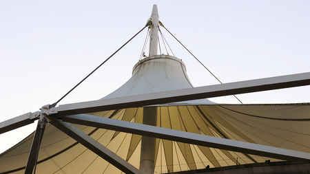 The roof of a concert hall. The eaves and the pillarsの写真素材