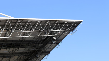 Image of the eaves on the stadium roofの写真素材