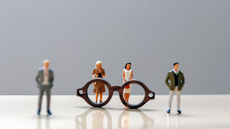 A prejudiced view on men and women.の写真素材