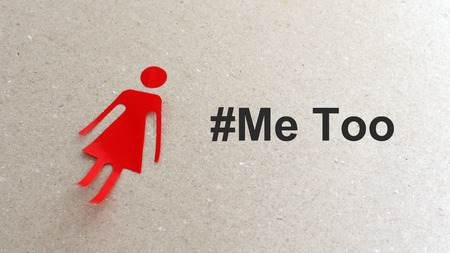 The text #Me Too and red woman silhouetteの写真素材