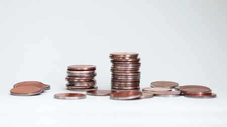 Close-up image of pile of coins.の写真素材