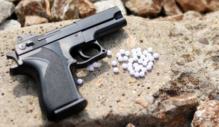 Close-up image of the BB gun.の写真素材