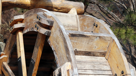 A partial image of waterwheel.の写真素材