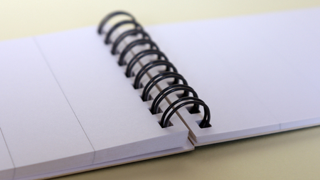 spiral blank notebook on the soft backgroundの写真素材