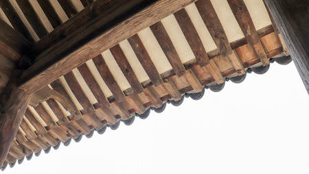 The inside eaves of Korean traditional houses.