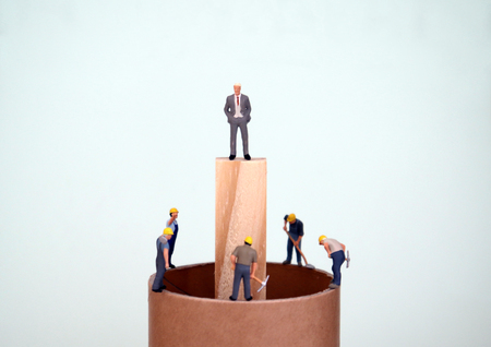 The concept is a gap between an employer and an employee.の写真素材