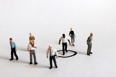 Miniature people. The concept of black discrimination.の写真素材