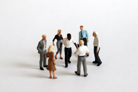 Miniature people. The concept of racial discrimination within the organization.の写真素材