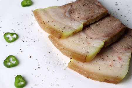 A dish made by boiling pork in water. Pork dishes that are popular with Koreans.