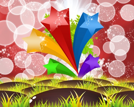 Abstract  White bokeh for Christmas background starの写真素材