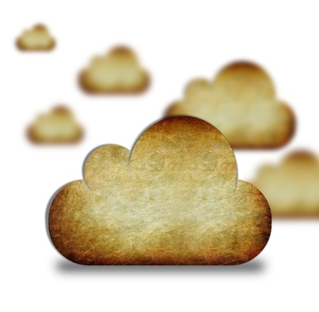 sky and clouds on background retro brown の写真素材