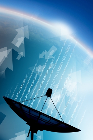  Satellite dish transmission data の写真素材