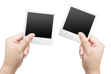 hand of women and Picture frameの写真素材