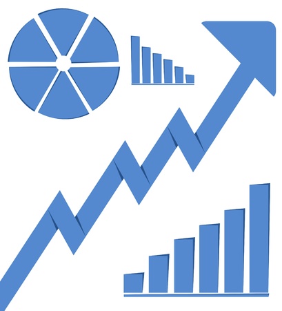 Business graph growth progress blue arrow の写真素材