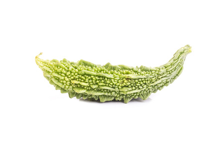 Green gourd isolated on white background.の写真素材