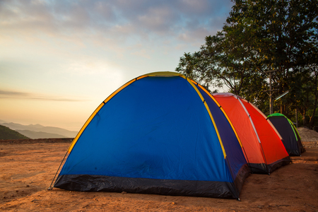 Camping nature mountain background.の写真素材
