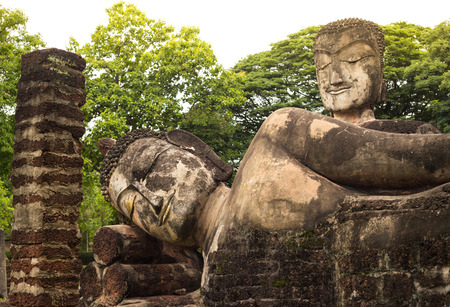 The Buddha at Kamphaengphet Historical Park Nong Pong District Kamphaeng Phet Province, Thailandの写真素材
