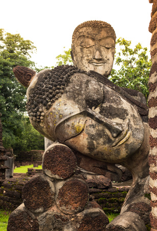 The Buddha at Kamphaengphet Historical Park Nong Pong District Kamphaeng Phet Province, Thailandの写真素材