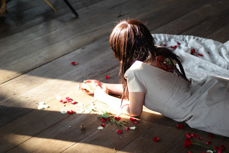 girl rose conceptの写真素材