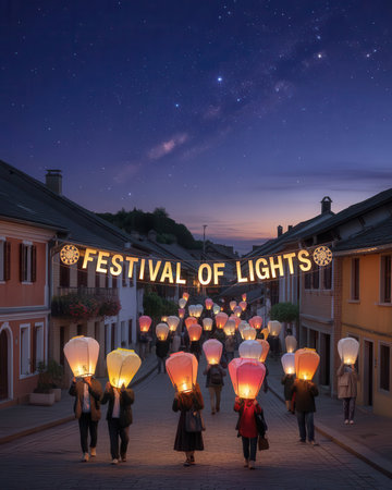 Lantern Festival in Lappeenranta, Finland.の素材