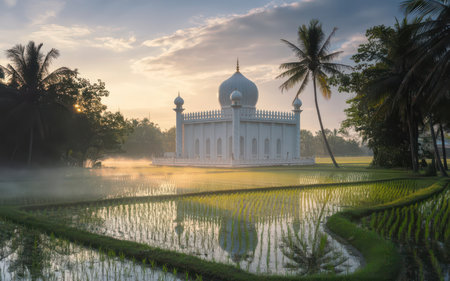 Taj Mahal at sunrise, Agra, Uttar Pradesh, Indiaの素材