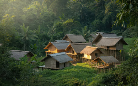 Thai village in the forest, Chiang Mai, Thailand.の素材