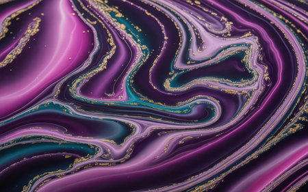 Fluid art. Abstract illustration - stain, splashes, smearing the dye. Liquid acrylic- color blot. Pigment water backgroundの素材