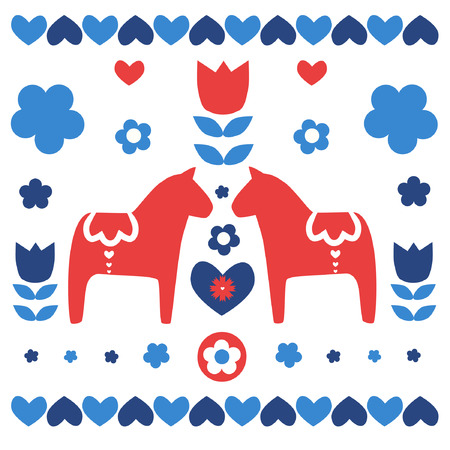 Swedish horse illustrationのイラスト素材