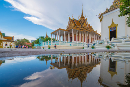 Silver Pagoda in another perspective Royal Palace, Cambodiaのeditorial素材