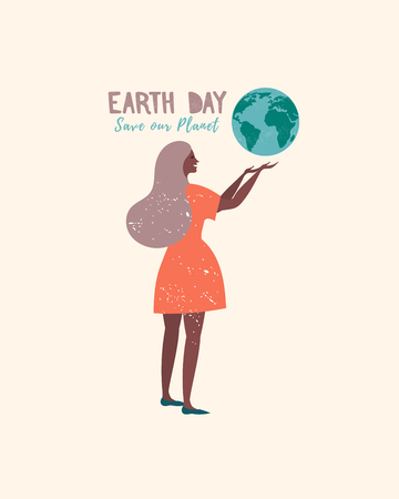 Earth Day Vector template with lettering designのイラスト素材
