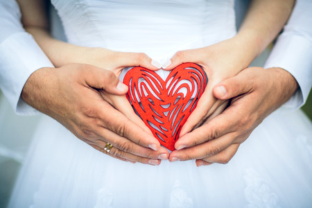 heart of the newly married coupleの写真素材