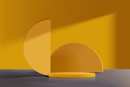 Abstract scene background. Cylinder podium on blue background. Product presentation, mock up, show cosmetic product, Podium, stage pedestal or platform.のイラスト素材