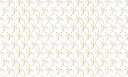 Abstract white geometric 3d cubes background pattern. Vector for presentation design. Suit for business, corporate, institution, party, festive. Vector illustrationのイラスト素材