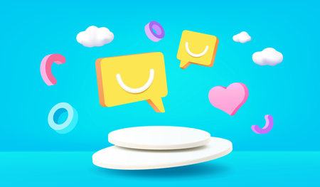 Round podium for product presentation in 3d creative composition.のイラスト素材