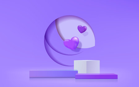 Minimal background mock-up with a podium for product display. 3d rendering.のイラスト素材