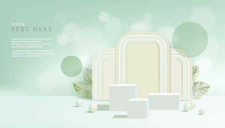 Abstract background with geometric podium platform. Template for design, presentation, and advertisement.のイラスト素材
