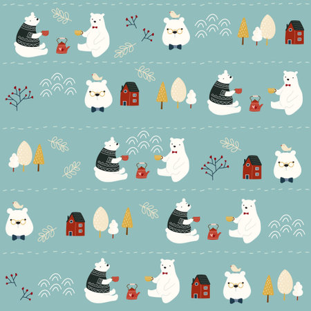 Seamless patterns, hand-drawn used for fabric, textile, print, background and decorative wallpaperのイラスト素材
