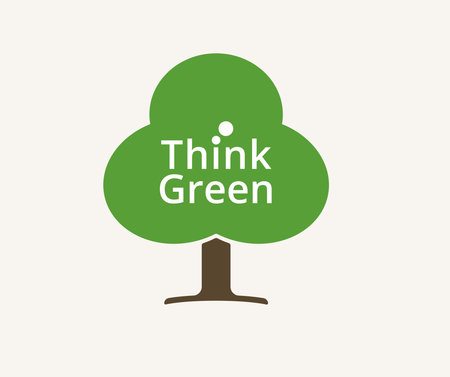 Nature concept with green tree and the text Think Green.のイラスト素材