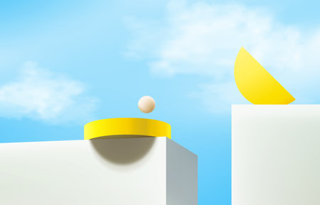3d rendering, Sky with stage for product display present background.のイラスト素材