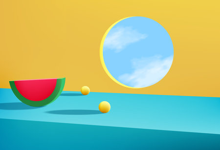 3d rendering, Abstract minimal stage for product display present background.のイラスト素材